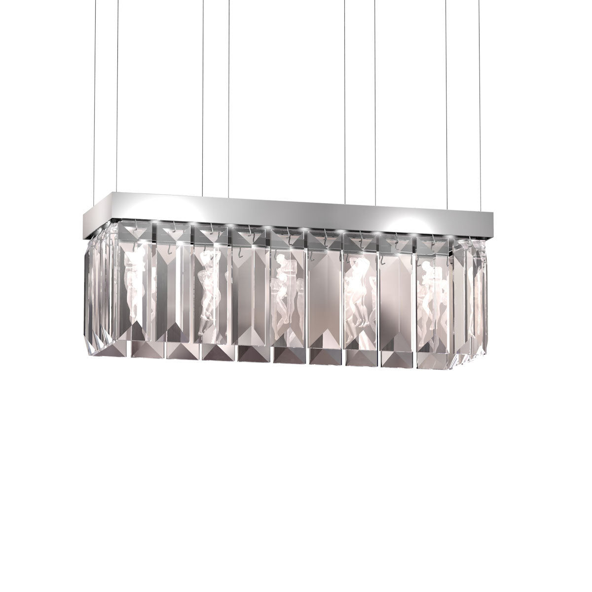 Serene 26 Prisms Chandelier, Rectangualr