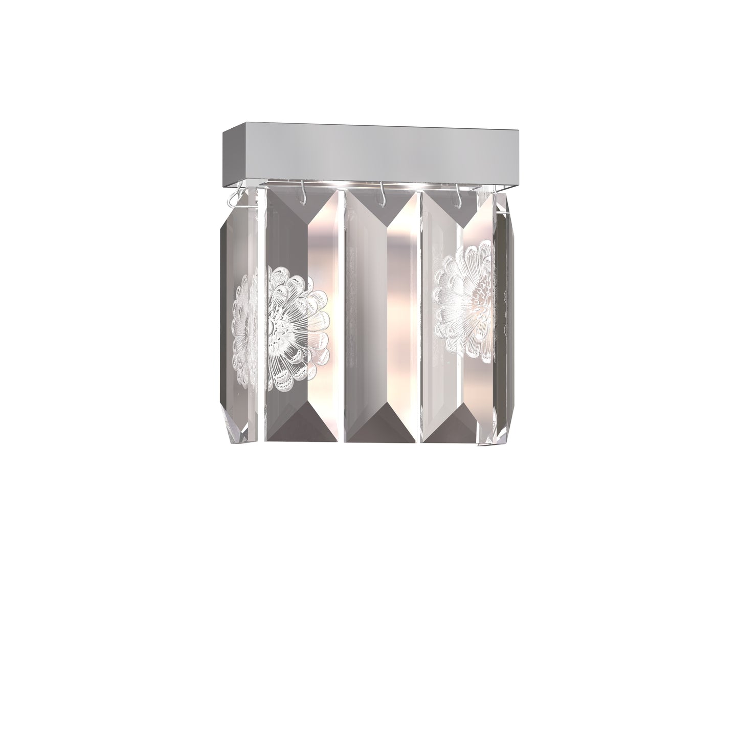 Serene 5 Prisms Dahlia Wall Sconce, Rectangular