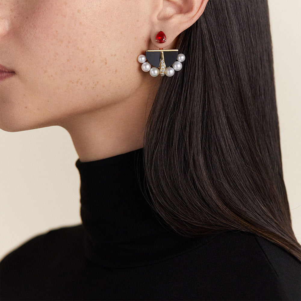 L'Oiseau de Feu Earrings, Small (Ear Jackets)