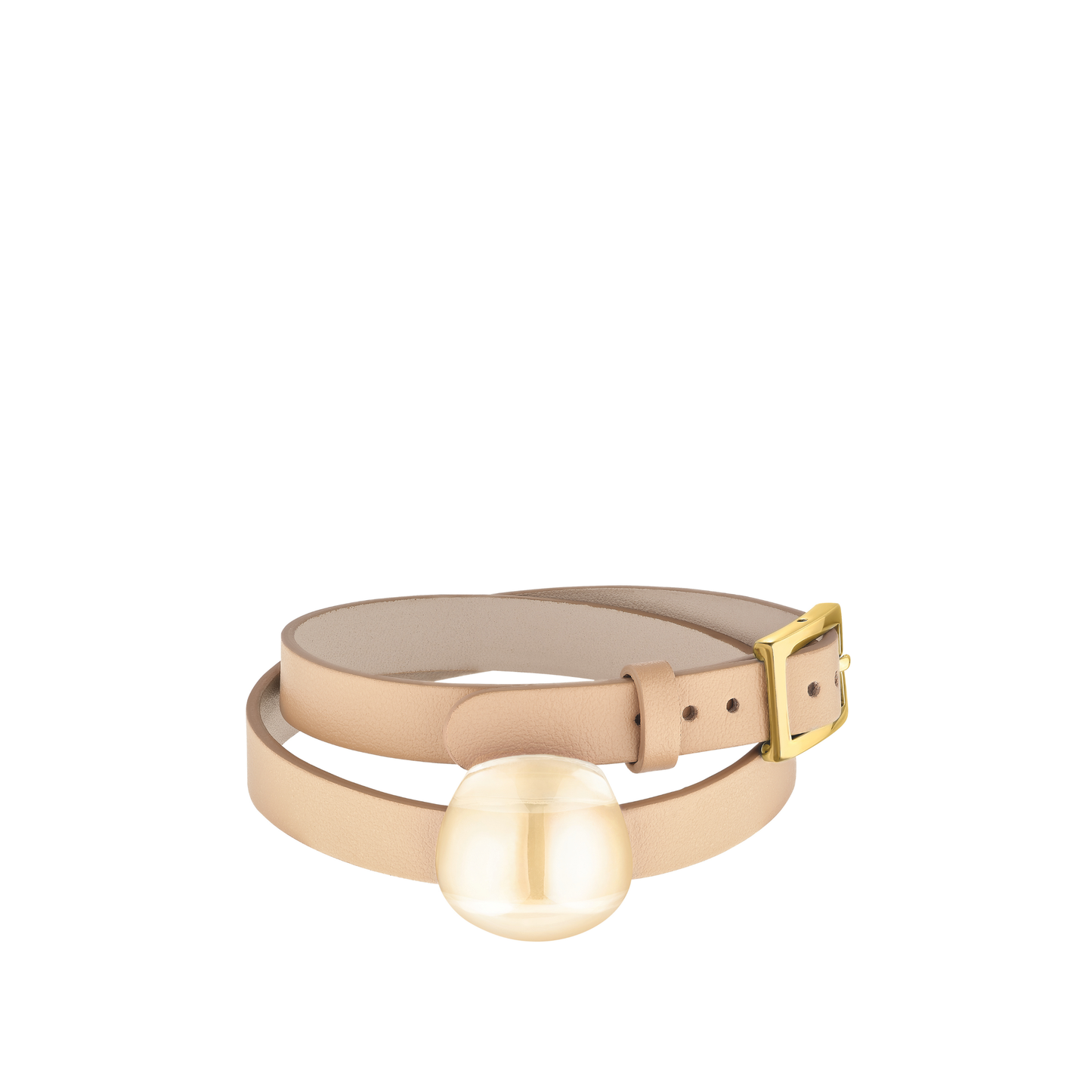 Cabochon leather bracelet